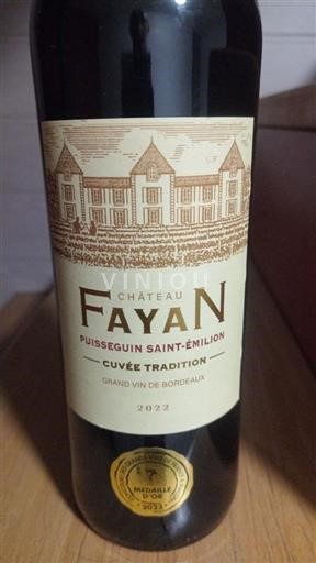 Bordéus Puisseguin-saint-émilion Château Fayan Tradition 2022
