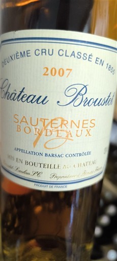 Burdeos Barsac Château Broustet 2007