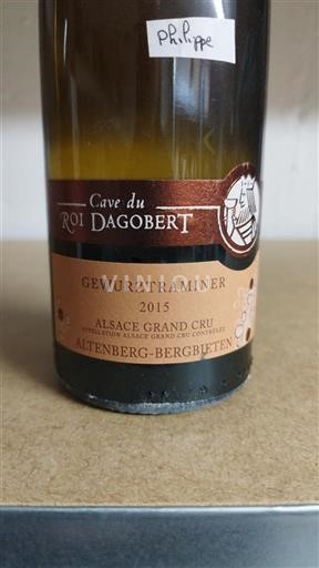 Alsace Gewurztraminer Cave Du Roi Dagobert 2015