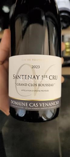 Vin Rouge sec Grand Clos Rousseau Domaine Cas Venancio 2023 France Bourgogne AOC Premier Cru