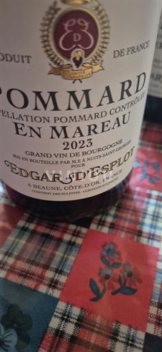 Burgundi Pommard Grand Cru Edgar Esplot En Mareau 2023