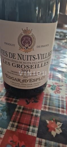 Burgundi Côte de Nuits -kylät Edgar Esplot Les Groseilles 2023