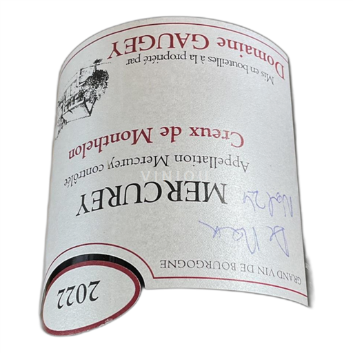 Burgundi Mercurey Domaine Gaugey Creux de Monthelon Ei vuosikertaa