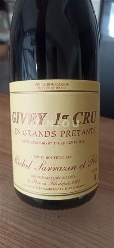 Bourgogne Givry Premier Cru Michel Sarrazin Et Fils Les Grands Pretants 2023