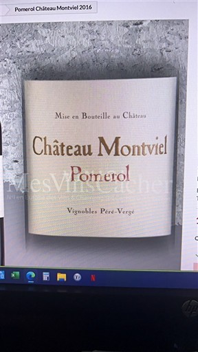 Bordeaux Pomerol Château Montviel 2016