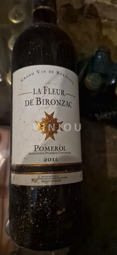 Vin Rouge sec La Fleur de Bironzac 2015 France Bordeaux Pomerol AOC