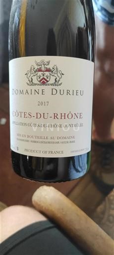 Rhônen laakso Côtes-du-rhône Domaine Durieu 2017