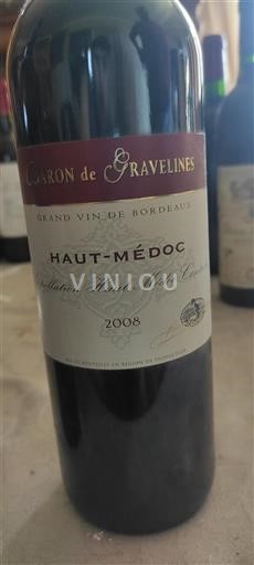 Vin Rouge sec Baron de Gravelines 2008 France Bordeaux Haut-Médoc AOC