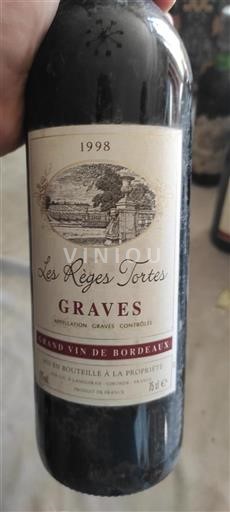 Bordeaux Graves Les Règes Tortes 1998