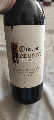 Bordéus Lalande-de-Pomerol Château Pergant 2009
