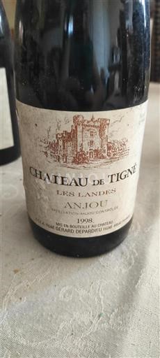 Vin Rouge sec Les Landes Château Tigné 1998 France Vallée de la Loire Anjou AOC