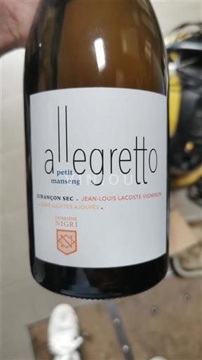 Lounais-Ranska Jurançon Domaine Nigri Allegretto Ei vuosikertaa