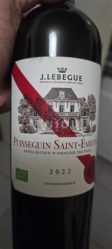 Bordeaux Puisseguin-Saint-Émilion J. Lebègue 2022