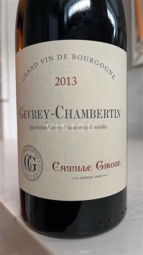 Burgundy Gevrey-Chambertin Camille Giroud 2013