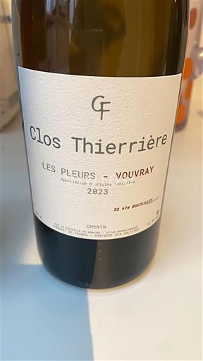 Valle del Loira Vouvray Clos Thierrière Les Pleurs 2023