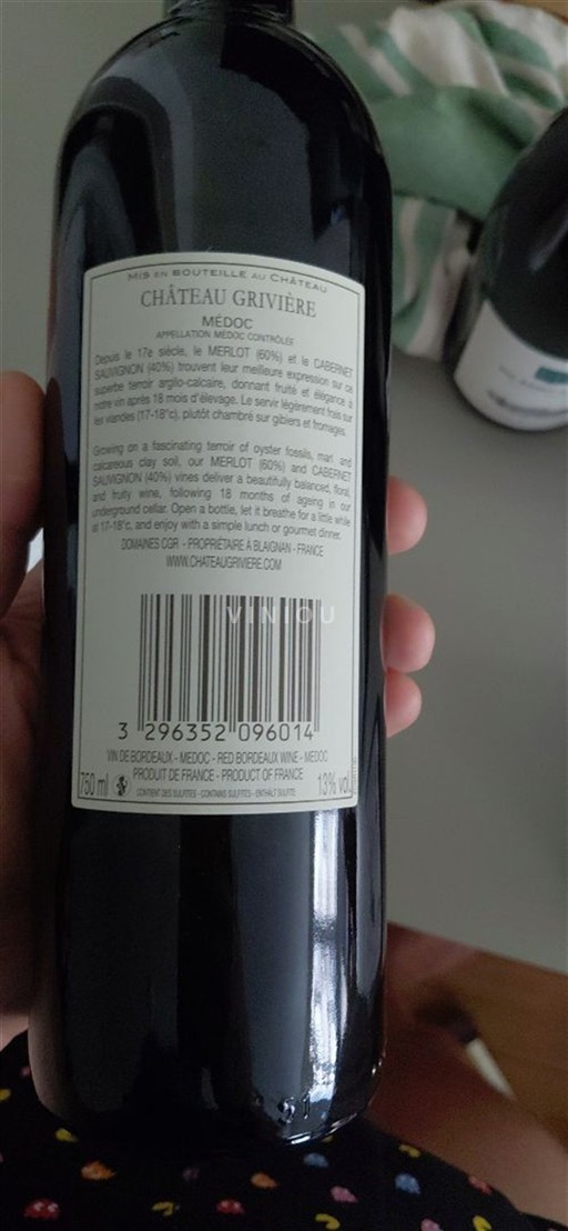 Bordeaux Médoc Chateau Grivière 2015