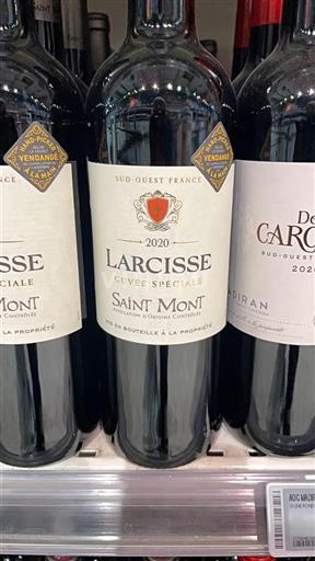 Vin Rouge sec Cuvée Spéciale Larcisse 2020 France Sud-Ouest Saint-Mont AOC