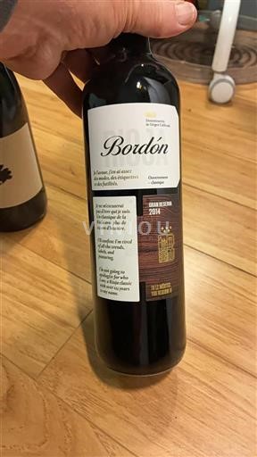Vin Rouge sec Gran Reserva Bordón 2014 Espagne La Rioja Rioja DO