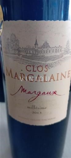 Bordeaux Margaux Clos Margalaine 2013