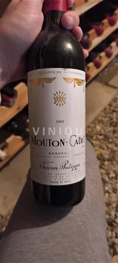 Vin Rouge sec Mouton-Cadet 1989 France Bordeaux AOC