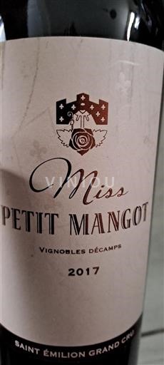 Burdeos Saint-Émilion Gran Cru Grand Cru Château Petit Mangot Miss 2017