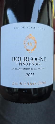 Vin Rouge sec Les Héritiers Chêne 2023 France Bourgogne AOC