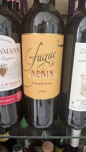Bordeaux Pomerol Château Nénin Fugue de Nénin 2018
