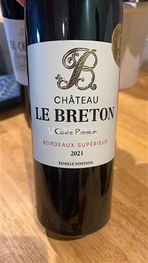 Bordéus Bordeaux Superior Château Le Breton Premium 2021