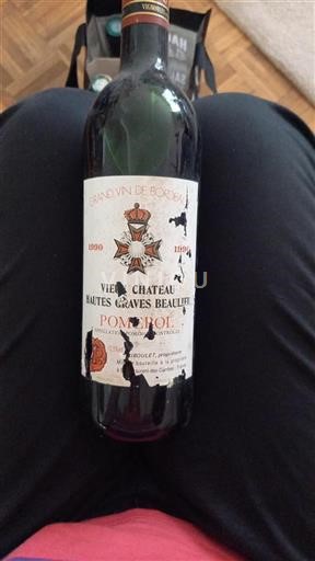 Bordeaux Pomerol Château Vieux Hautes Graves Beaulieu 1990