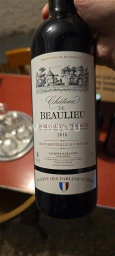 Burdeos Bordeaux superior Château Beaulieu Réserve des Parlementaires 2016