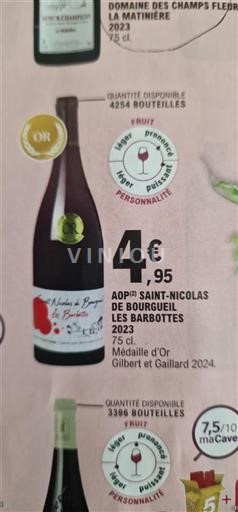 Loiren laakso Saint-Nicolas-De-Bourgueil Les Barbottes 2023