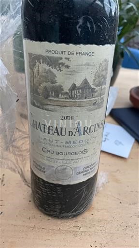 Vini Rouge sec Château Arcins 2008 Francia Bordeaux Haut-Médoc AOC