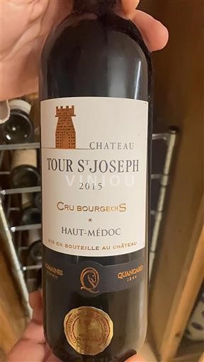 Wines Rouge sec Château Tour St Joseph 2015 France Bordeaux Haut-Médoc AOC Cru Bourgeois