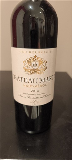 Bordeaux Haut-Médoc Cru Bourgeois Château Martin 2016