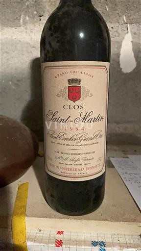 Bordeaux Saint-Émilion Grand Cru Grand Cru Clos Saint Martin 1994