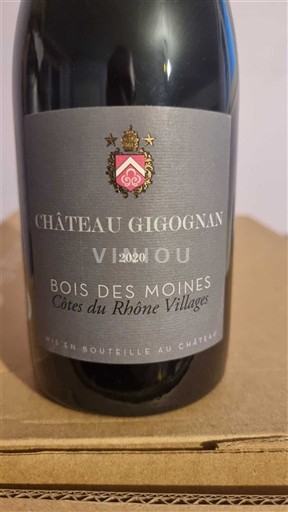 Вина Rouge sec Bois des Moines Château Gigognan 2020 Francuska Рона долина Кот дю Рон села AOC