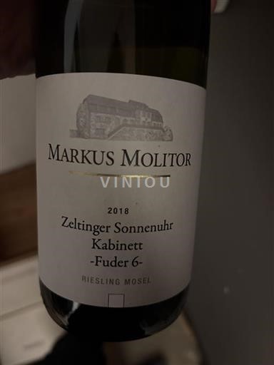 Moezel Markus Molitor Zeltinger Sonnenuhr Kabinett -Fuder 6- 2018