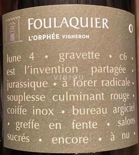 Langvedok Pic-saint-loup Mas Foulaquier L’Orphée vigneron 2020