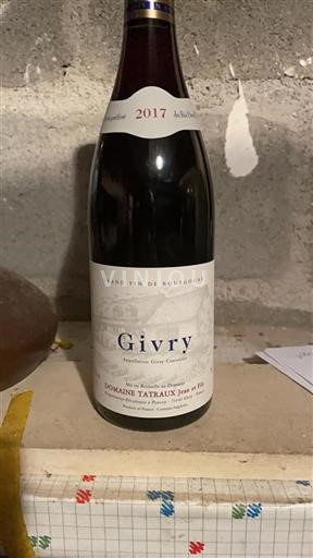 Borgogna Givry Domaine Tatraux Jean Et Fils 2017