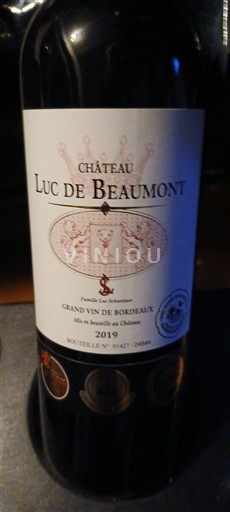 Bordeaux Château Luc De Beaumont 2019