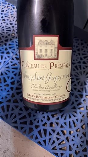 Burgundi Nuits-saint-georges Premier Cru Château Premeaux Clos des Argillières 2021