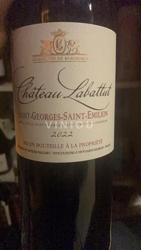 Bordeaux Saint-Georges-Saint-Émilion Château Labattut 2022