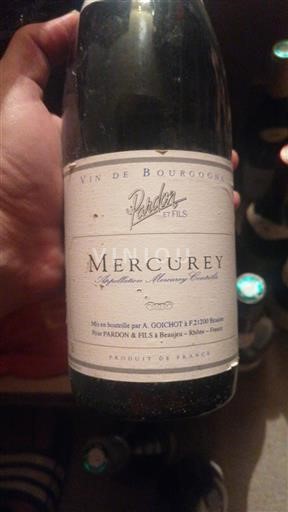 Burgundi Mercurey Pardon Et Fils 2007