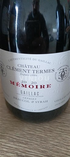 Sudoeste Gaillac Château Clément Termes Mémoire 2020