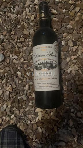 Vin Rouge sec Château Balac 2004 France Bordeaux Haut-Médoc AOC Cru Bourgeois