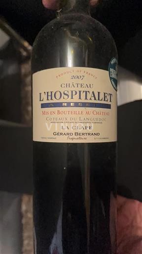 Languedoc La Clape Château L'hospitalet La Réserve 2007