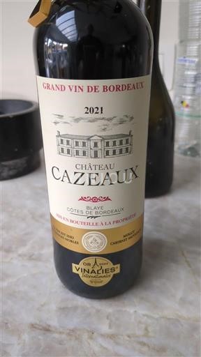 Bordeaux Blaye-Côtes-de-Bordeaux Château Cazeaux 2021