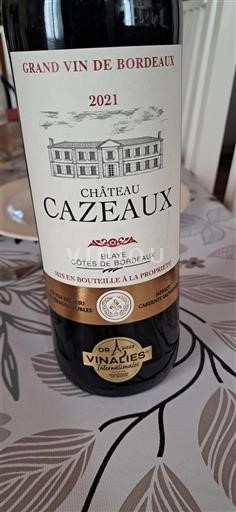 Bordeaux Blaye-côtes-de-bordeaux Château Cazeaux 2021