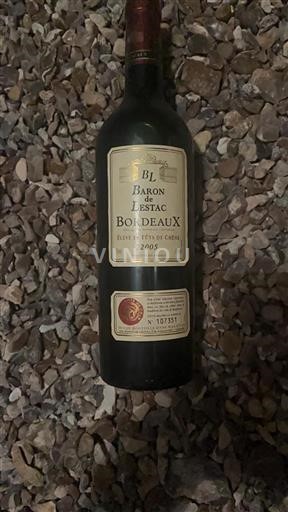 Burdeos Bordeaux Baron De Lestac Élevé en fûts de chêne 2005