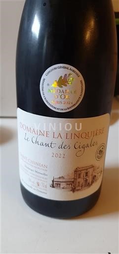 Vin Rouge sec Le Chant des Cigales Domaine La Linquière 2022 France Languedoc Saint-Chinian AOC